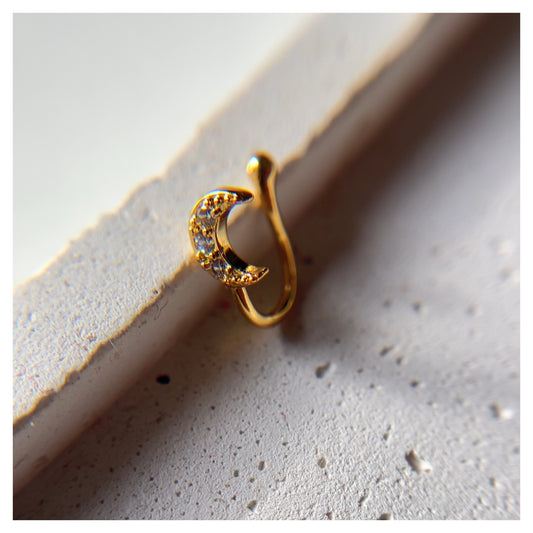 MOON - 18k gold plated (press type) ANTI TARNISH