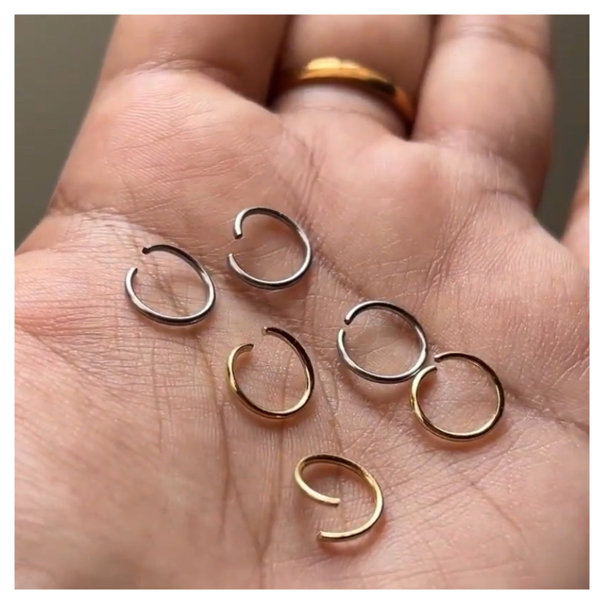 Combo of 2 - silver and gold ring ( stainless steel long lasting )
