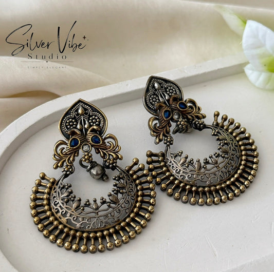 Antique Peacock Chandbali Earrings SVS001