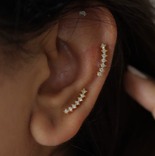 Stellar Curve Ear Climber | 18K Gold Plated| Anti tarnish- Single